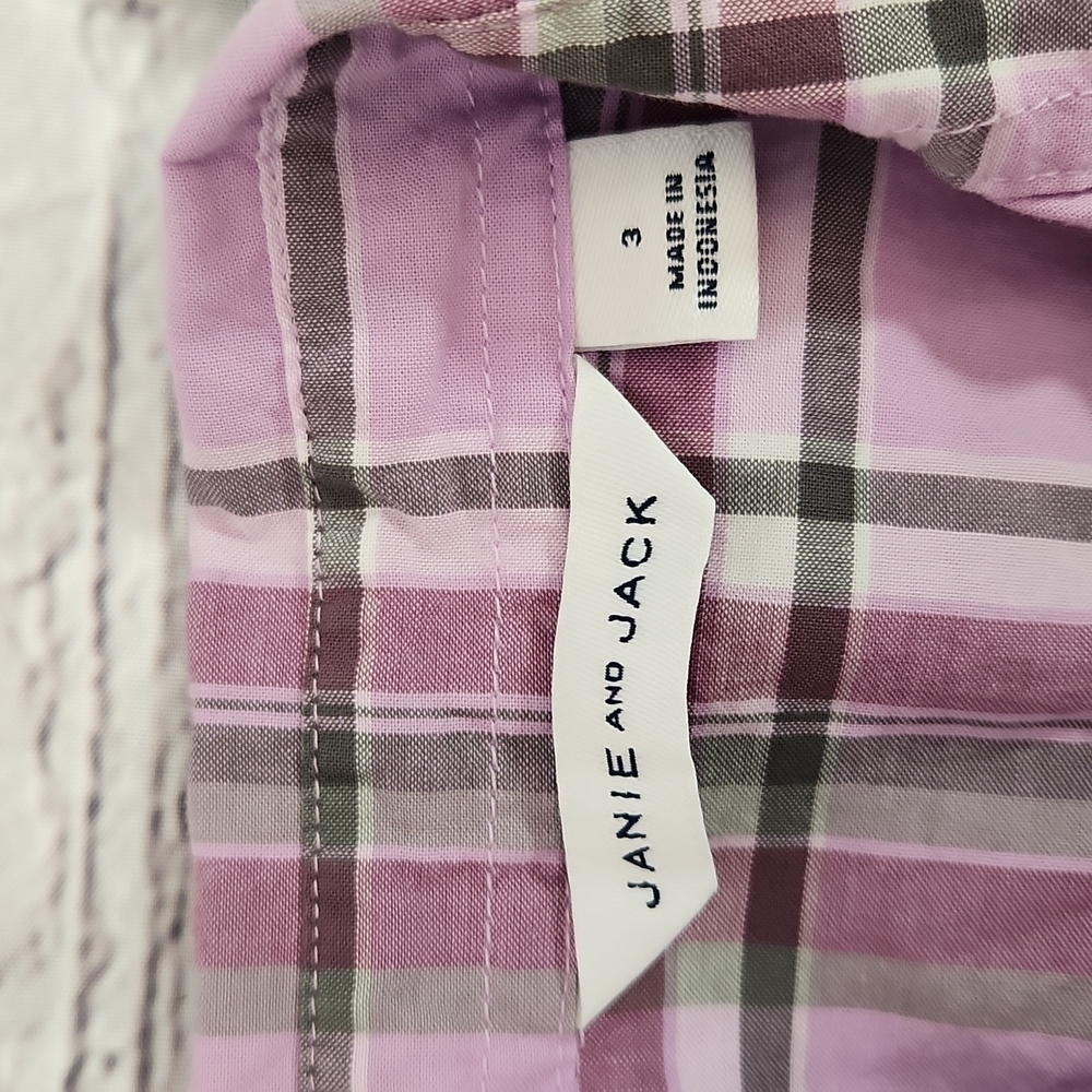 Janie and Jack Pink Plaid Button-Down Shirt - Picture 3 of 5